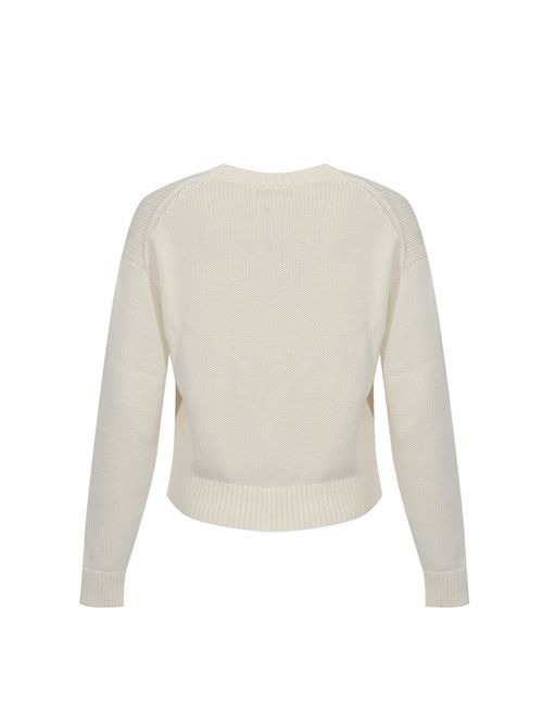 Maglia in cotone con logo a intarsio Bianco POLO RALPH LAUREN | 211A96234002